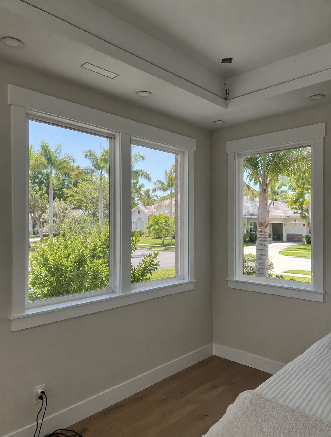 The same room before shades were installed
